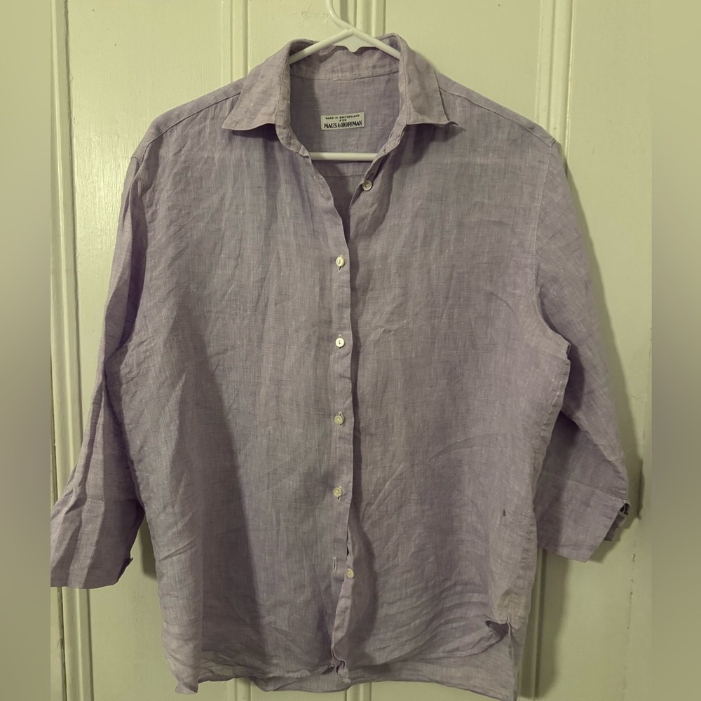 Maus & Hoffman featherweight linen collared shirt
